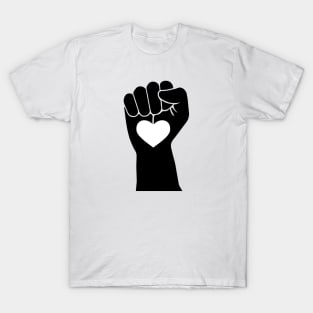 Feminist Heart in Hand Fist for Activism T-Shirt